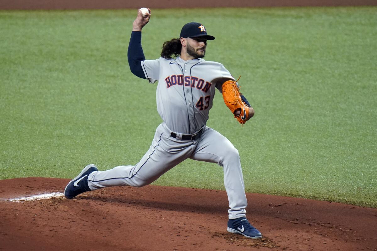 Houston Astros starting pitcher Lance McCullers Jr. and his wife