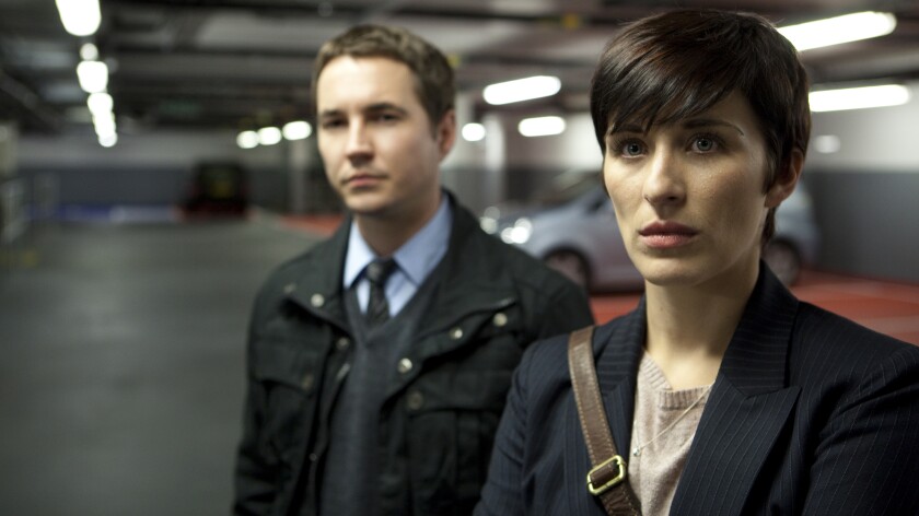 Martin Compston and Vicky McClure in "Line of Duty" on AMC.
