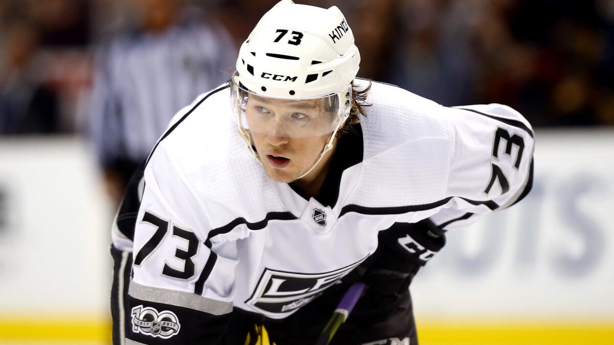 Forward Tyler Toffoli is expected to have new linemates when the Kings take the ice Saturday.