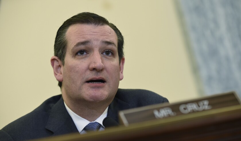 Sen. Ted Cruz (R-Texas) speaks on Capitol Hill in Washington.