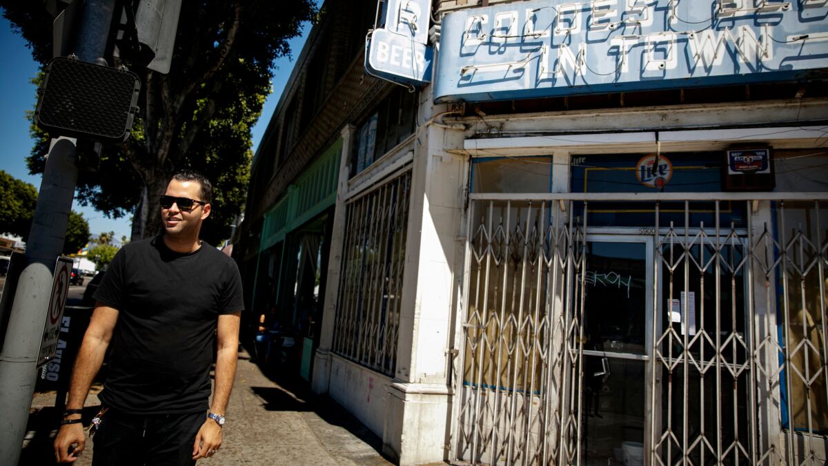 Restaurateur Jeremy Fall, outside Tinfoil, his liquor store and deli in Highland Park.