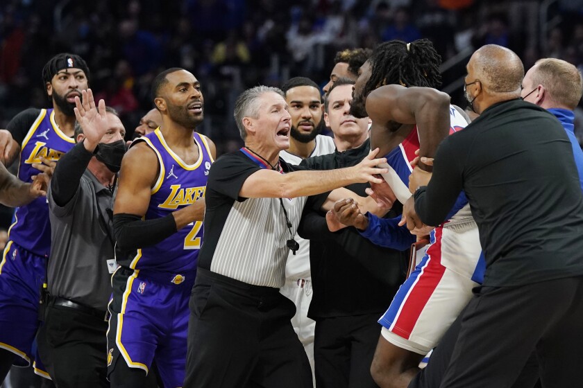 Players separate Detroit Pistons center