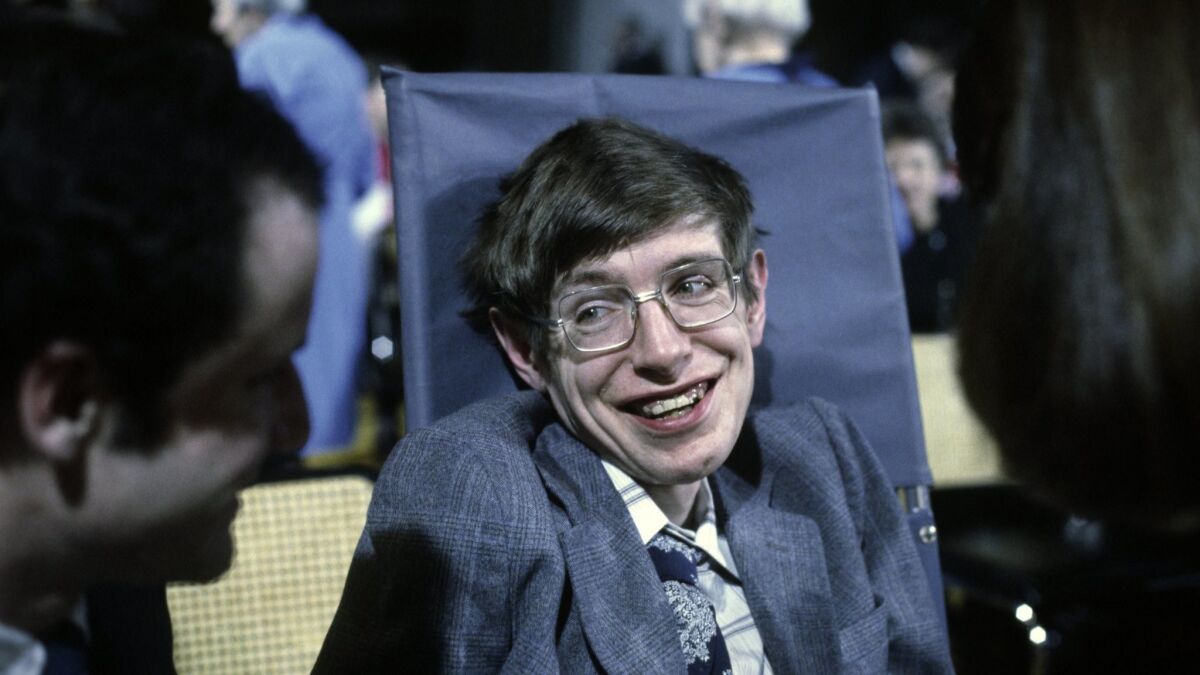 Stephen Hawking in October 1979 in Princeton, N.J.