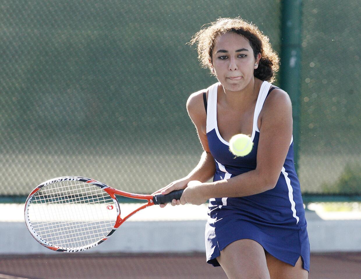 Photo Gallery: Crescenta Valley v. Burbank Pacific League girls tennis