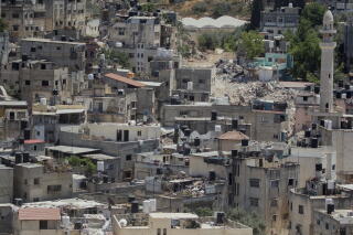 A view of Palestinian houses destroyed