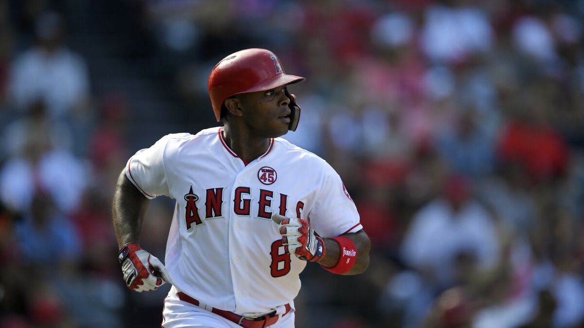 Angels left fielder Justin Upton has been limited to 63 games this season because of injury.