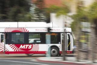 SAN DIEGO, CA.-May 2, 2016: |A MTS bus headed northbound on 54th street crossing El Cajon Blvd. Clean transit is one of the cornerstones of Mayor Kevin Faulconers Climate Action Plan. | JOHN GIBBINS / San Diego Union-Tribune)