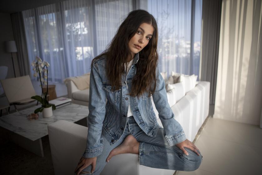 WEST HOLLYWOOD, CALIF. - NOVEMBER 15: Portrait of Camila Morrone at The West Hollywood Edition Hotel West Hollywood, Calif. on Friday, Nov. 15, 2019. Morrone is earning comparisons to Jennifer Lawrence in "Winter's Bone" for her turn in the indie film "Mickey and the Bear." The 22-year-old started out as a model and is now trying to pivot to acting -- and to get people to stop referring to her as just Leonardo DiCaprio's girlfriend.(Francine Orr / Los Angeles Times)