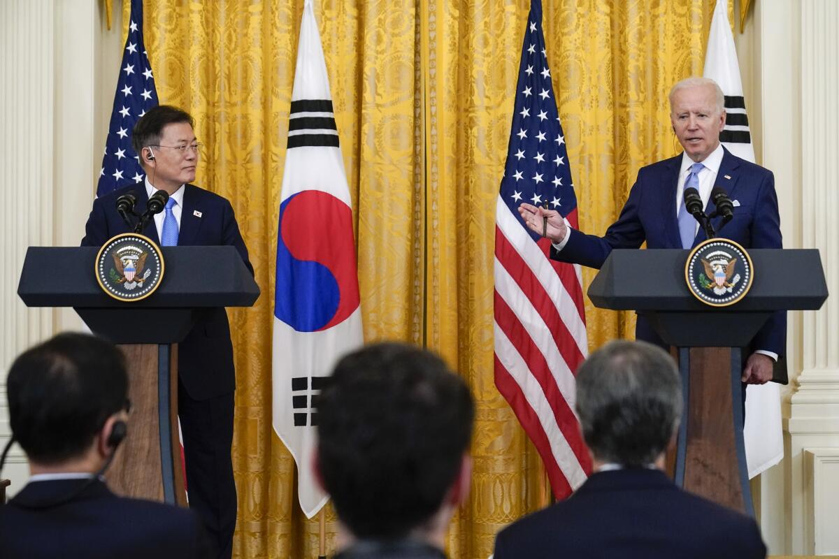President Biden and South Korean President Moon Jae-in