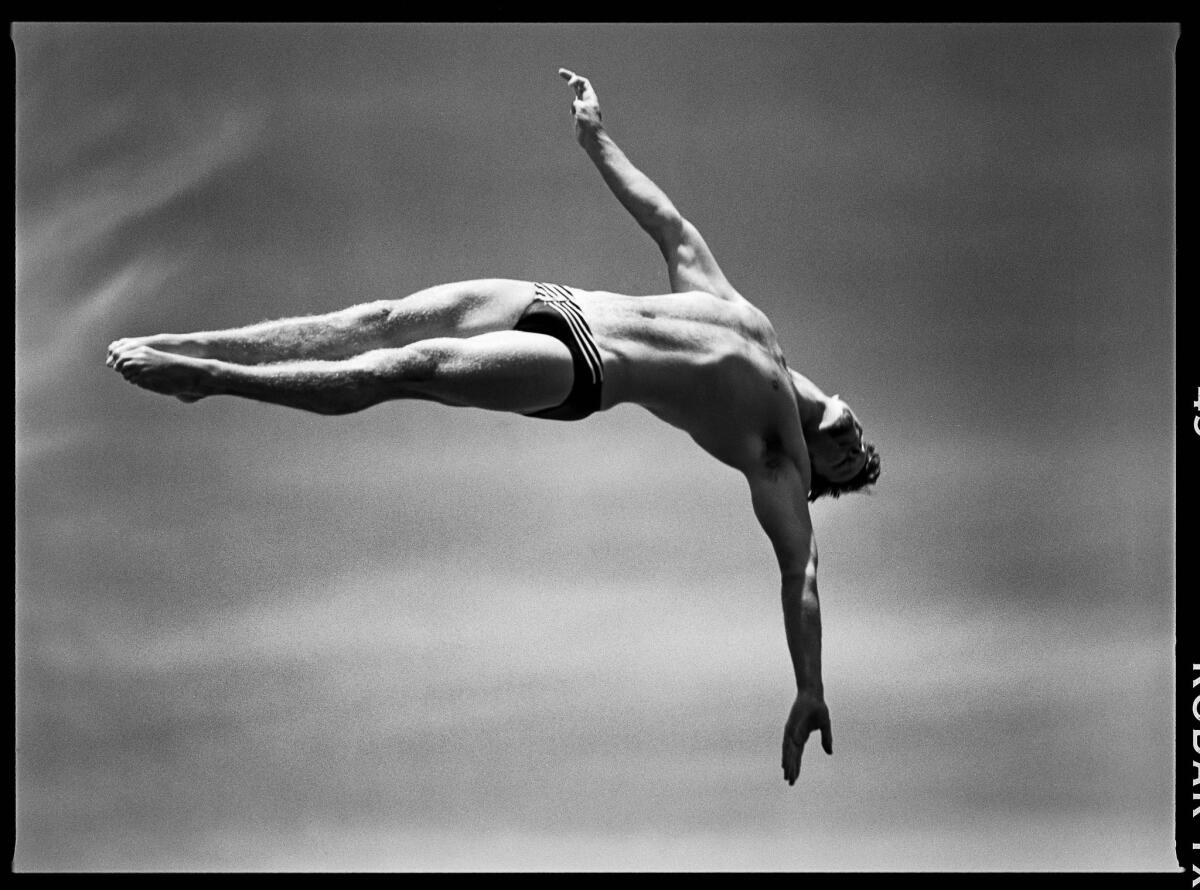 A platform diver at the U.S. Olympics trials in Florida in 1996. (David Burnett / Anastasia Photo / Contact Press Images)