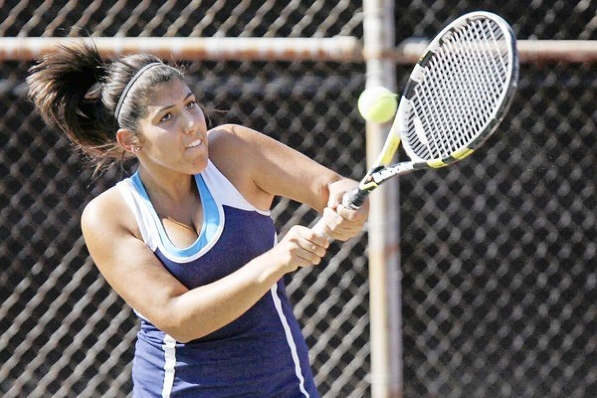 Alexa Gregorian swept in No. 1 singles for the Crescenta Valley High girls' tennis team Wednesday.