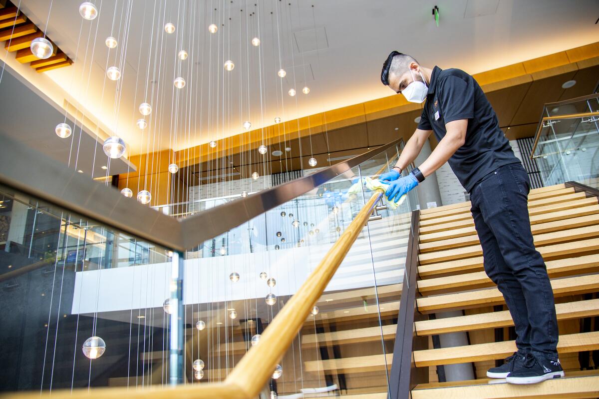 Hilton lobby-cleaning will be frequent, its management said.