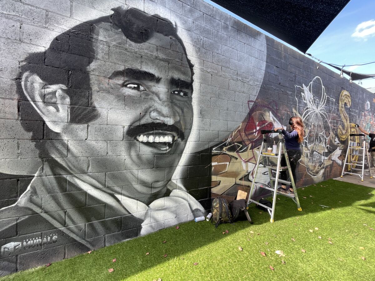 Vicente Fernández mural by Ground Floor Murals, inside the Imperial Avenue CoLab in Sherman Heights.