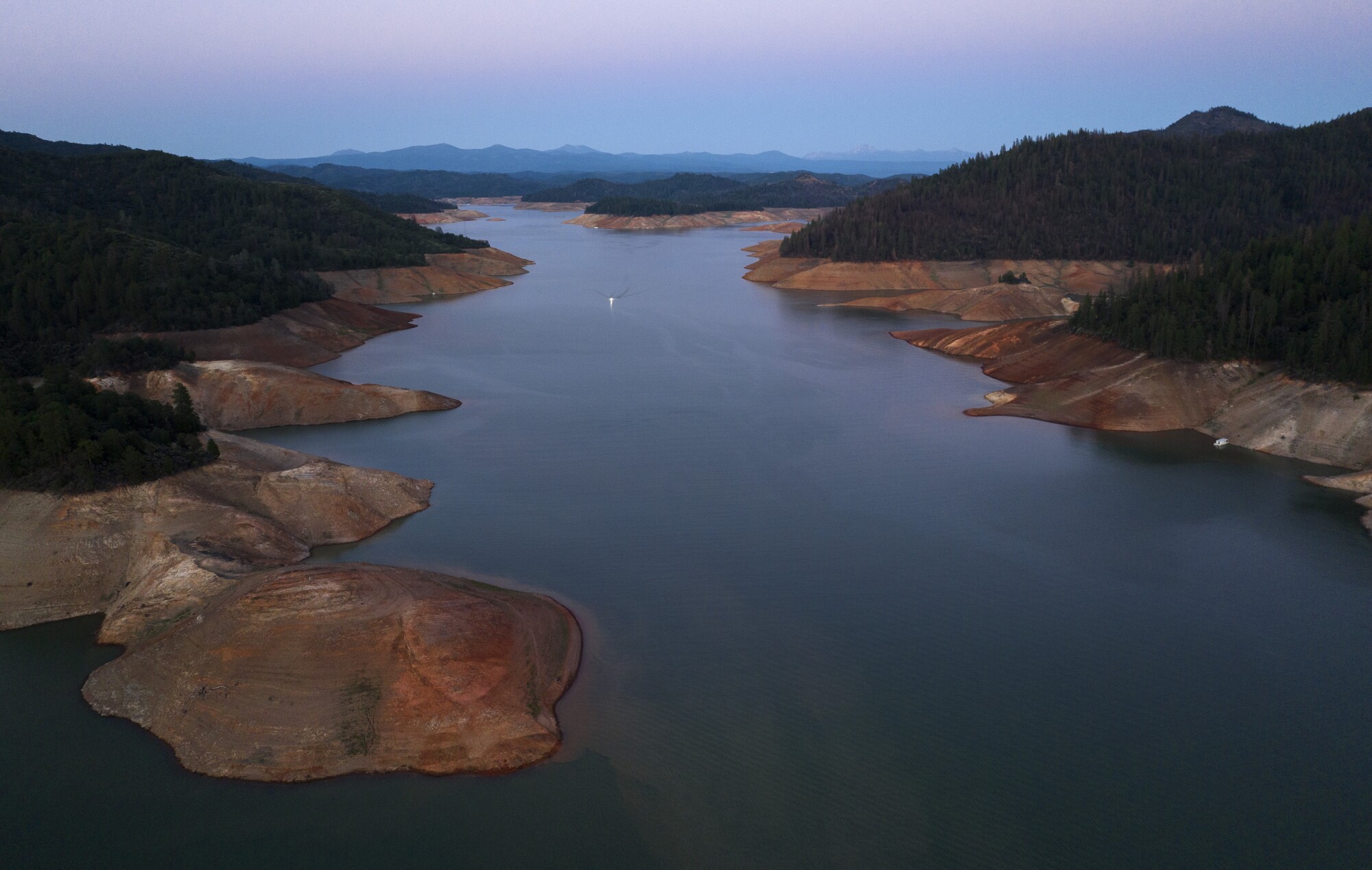 Years of drought have caused the water level of Lake Shasta to drop to 38% of its capacity. 