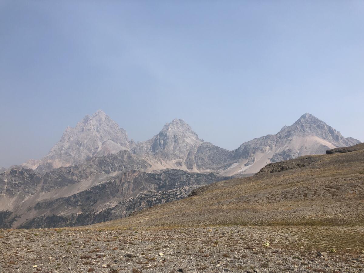 One of the best photos I was able to get of the Tetons, when the haze wasn't so bad.