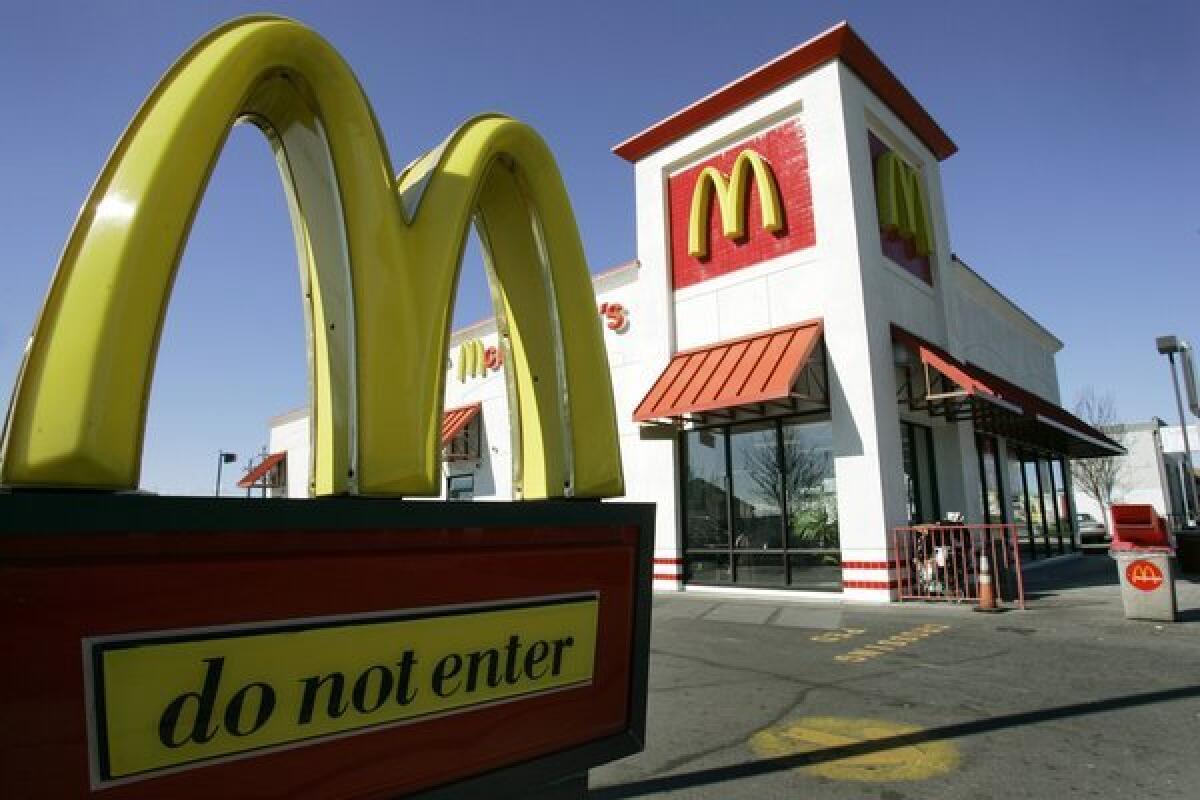 A McDonald's restaurant in El Cerrito. The chain reported its first monthly sales decline in nine years.