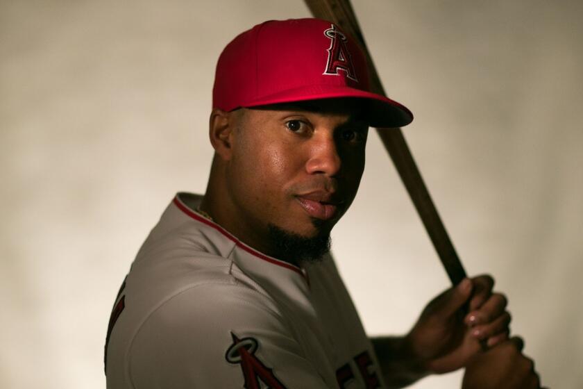 TEMPE, ARIZONA, THURSDAY, FEBRUARY 22, 2018 - The LA Angels of Anaheim player Luis Valbuena. (Robert Gauthier/Los Angeles Times)