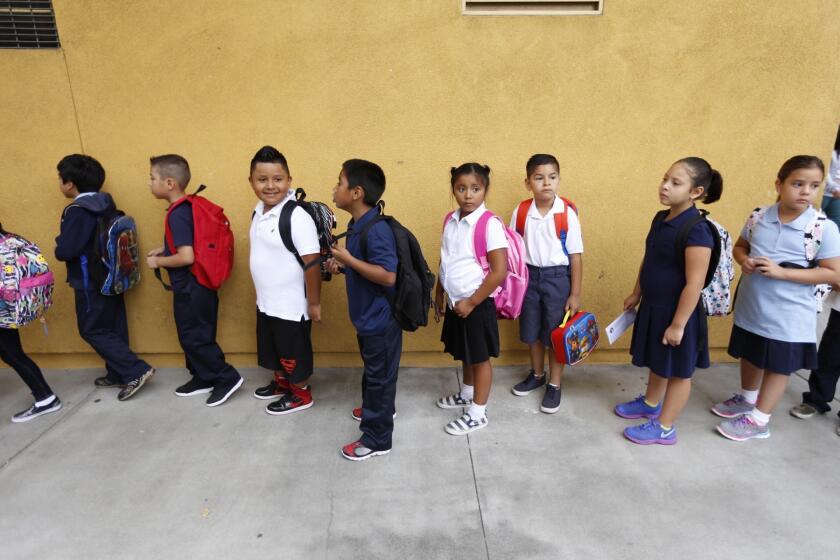 First-grade students at Vine Street Elementary School in Hollywood.