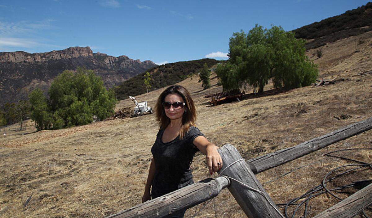 Tiger trainer Irena Hauser on her Malibu property.