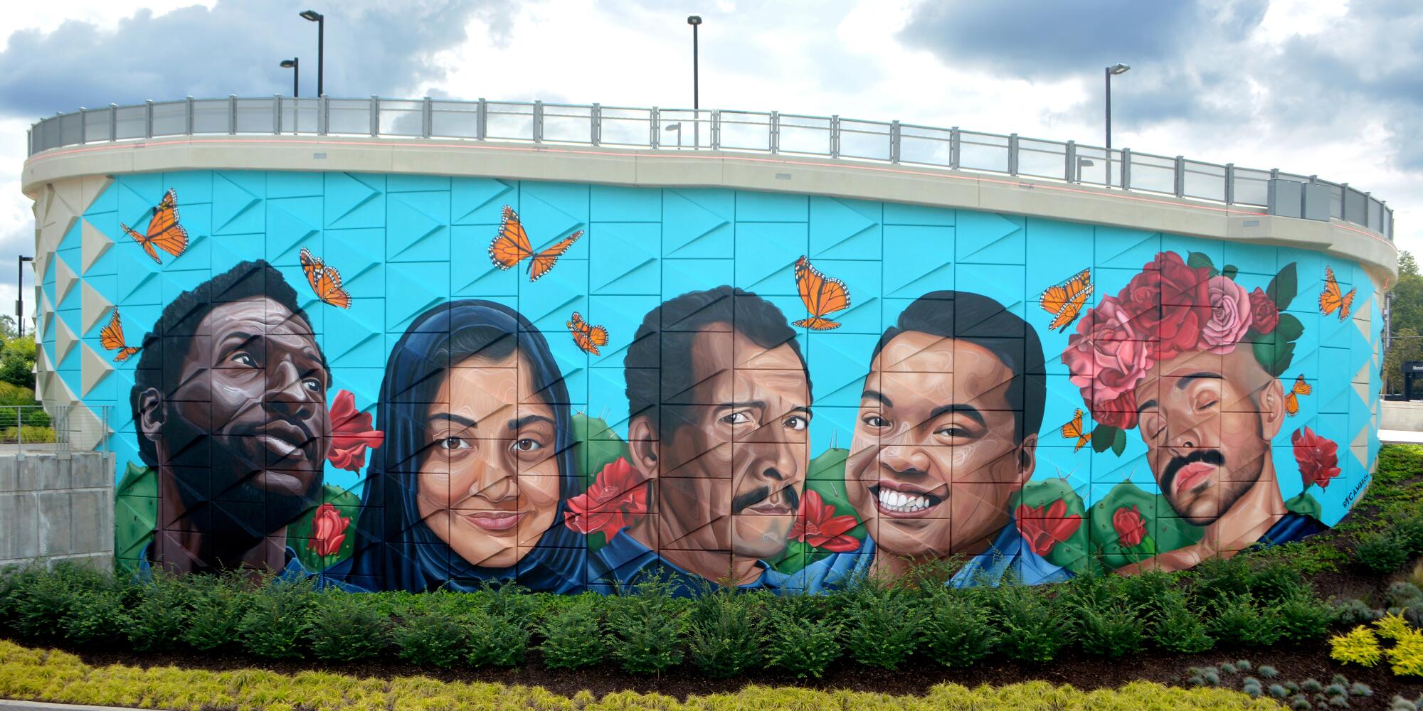 Mural of immigrants