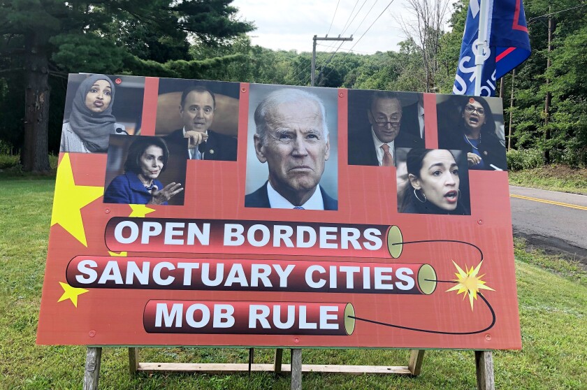 A sign along the road in Mountain Top, Pa., in Luzerne County.