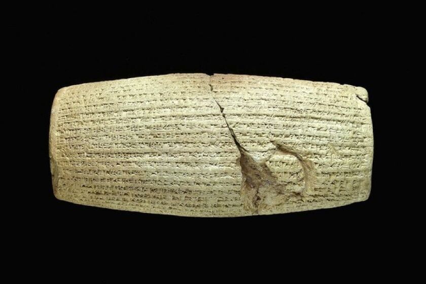 The Cyrus Cylinder, coming to the Getty Villa, is an ancient bill of rights.