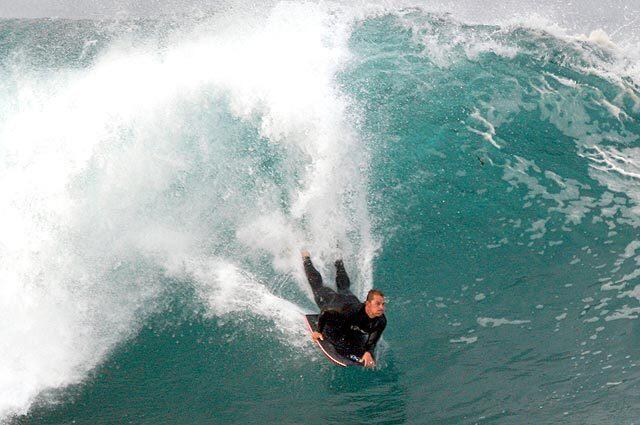 Large waves pound south-facing beaches