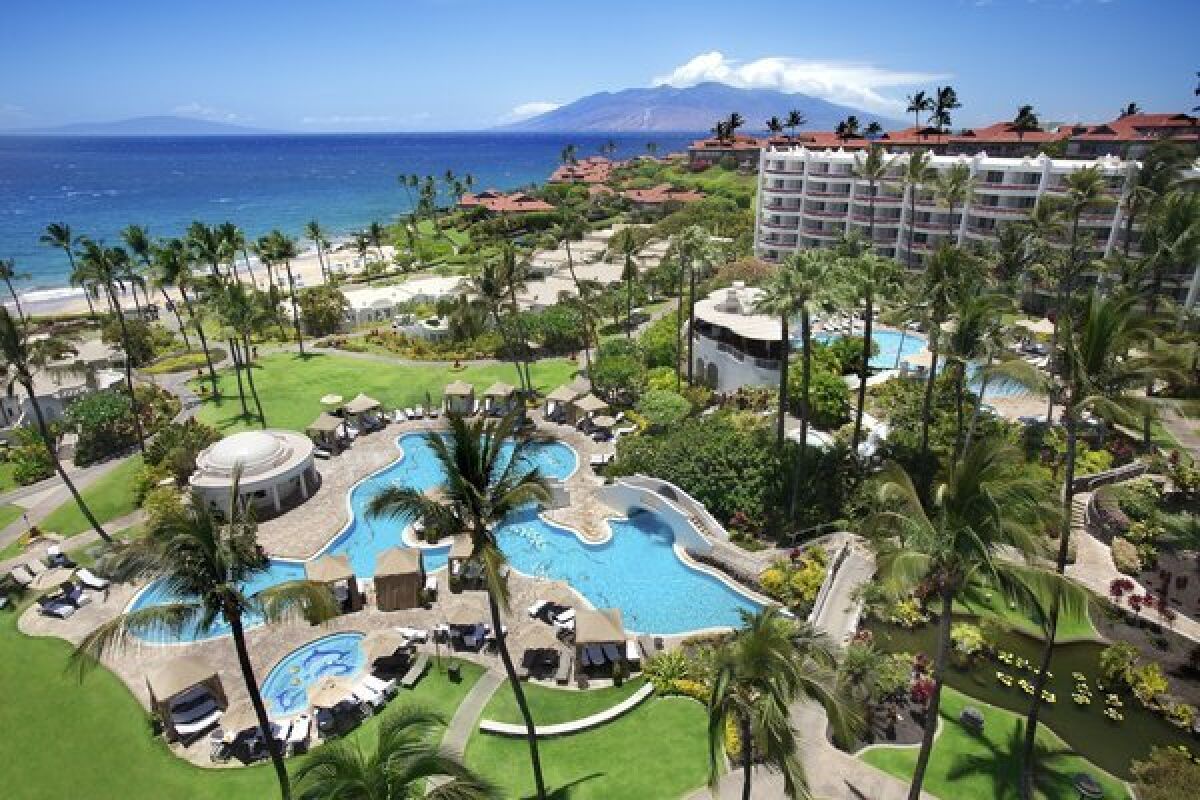 A view of the Fairmont Kea Lani's resort, where more than half a dozen California lawmakers met for a policy conference.