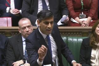 In this photo issued by UK Parliament, Britain's Prime Minister Rishi Sunak speaks during Prime Minister's Questions in the House of Commons, London, Wednesday Jan. 17, 2024. (UK Parliament via AP)