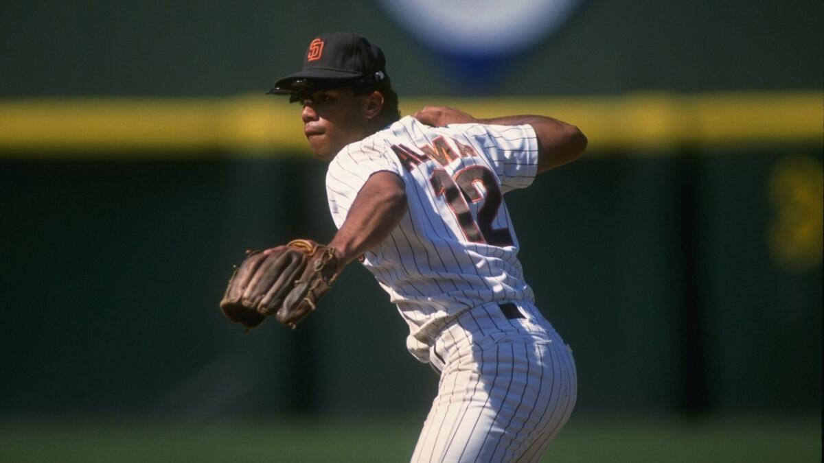 Roberto Alomar, pictured here in 1989, started his Hall of Fame career as a Padre before being traded.