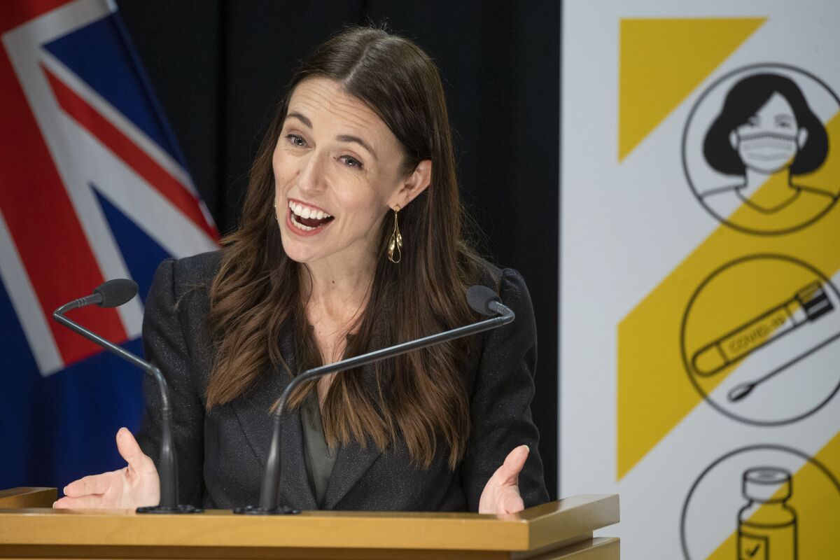 New Zealand Prime Minister Jacinda Ardern at Parliament in Wellington. 