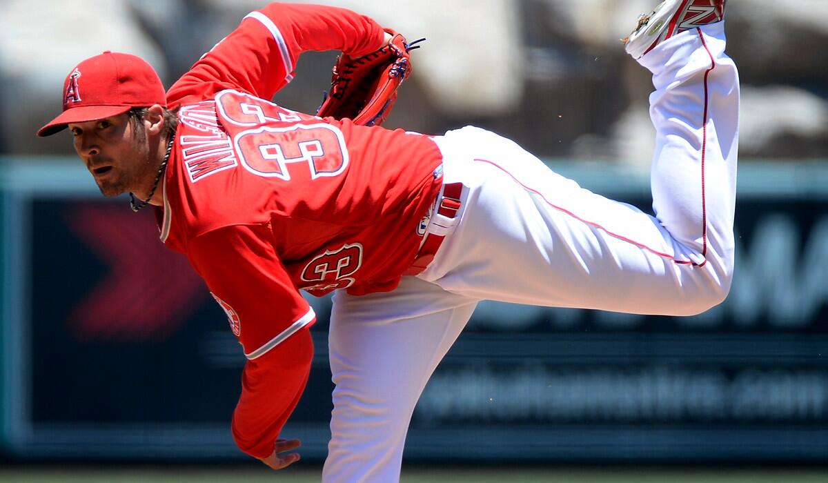 Angels starting pitcher C.J. Wilson is 8-6 this season with a 4.33 earned-run average.