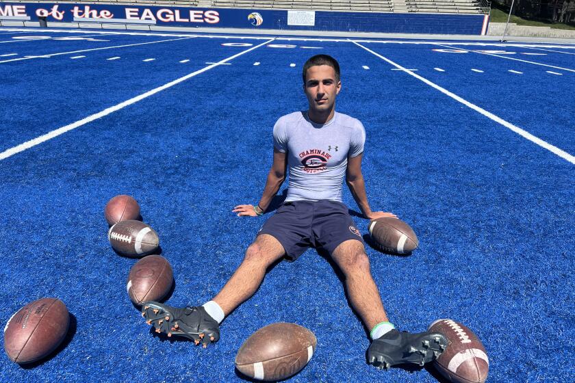 Chaminade kicker Ryon Sayeri is aiming to break the state record for longest field goal at 64 yards in his senior year.