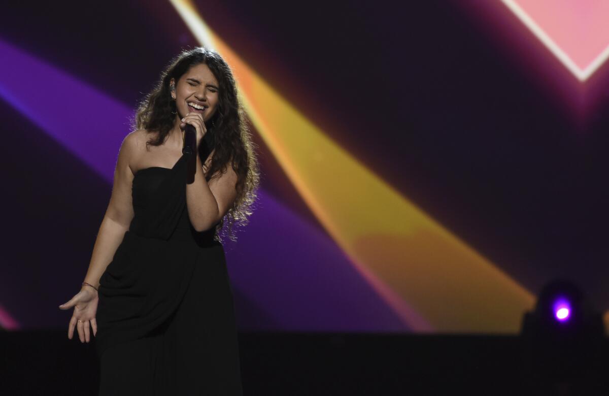 Alessia Cara performs "Querer Mejor" at the Latin Recording Academy Person of the Year gala honoring Juanes at the MGM Conference Center.
