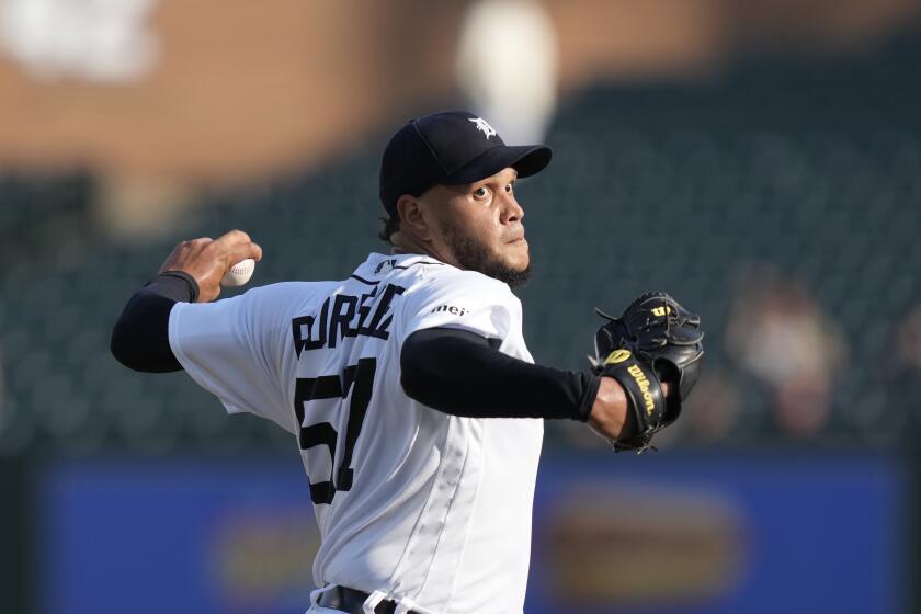 Detroit Tigers' Eduardo Rodriguez pitches against the Oakland Athletics on July 5, 2023, in Detroit.