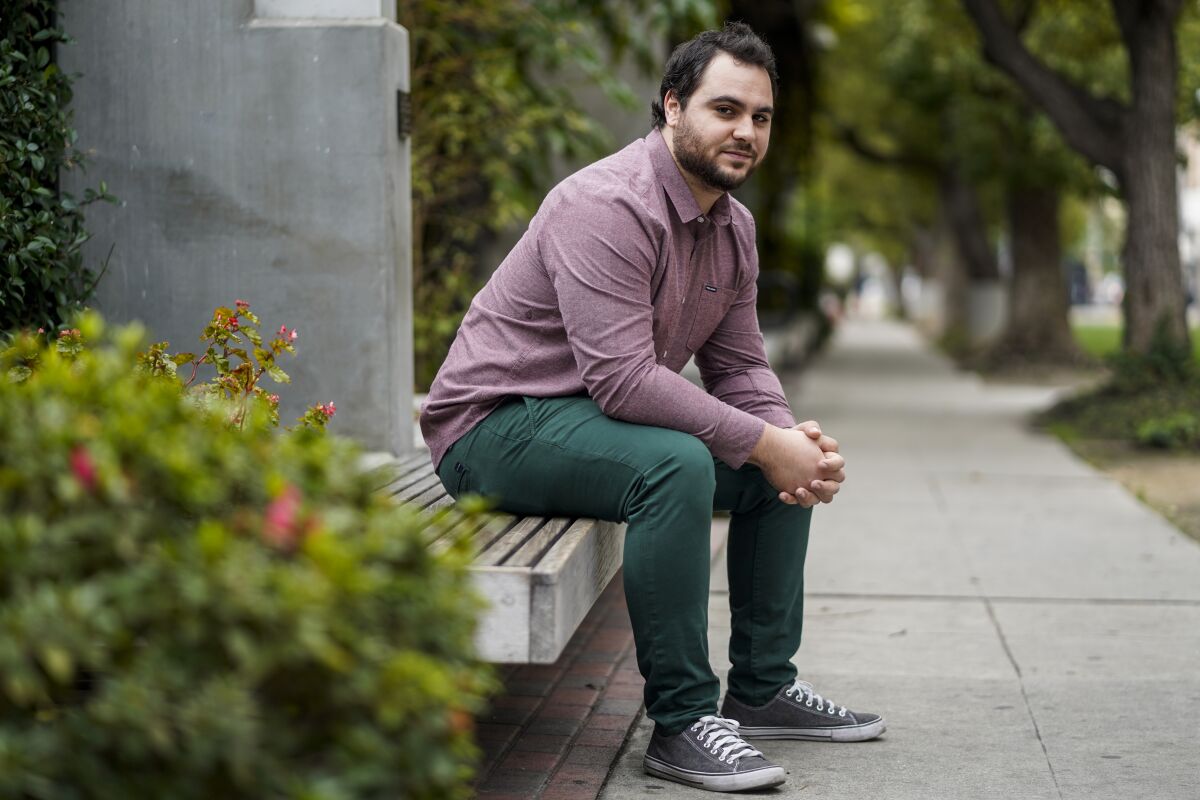 Razmig Sarkissian, an Armenian American activist and student at the Southwestern Law School poses for a portrait.