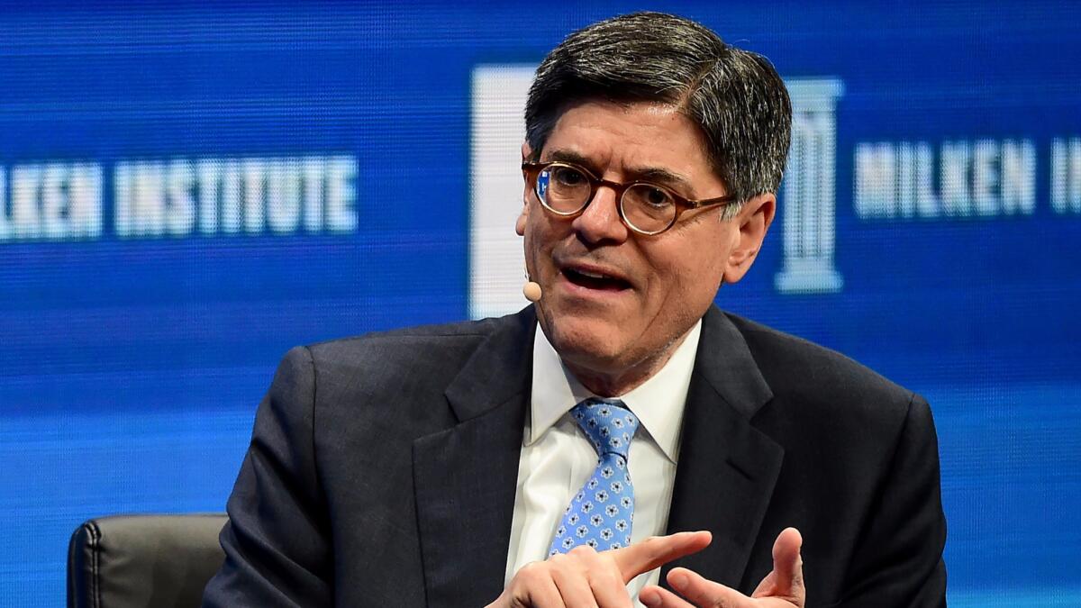During an appearance at Tuesday's Milken Institute Global Conference in Beverly Hills, Treasury Secretary Jacob J. Lew warns that the Puerto Rico crisis is severe.