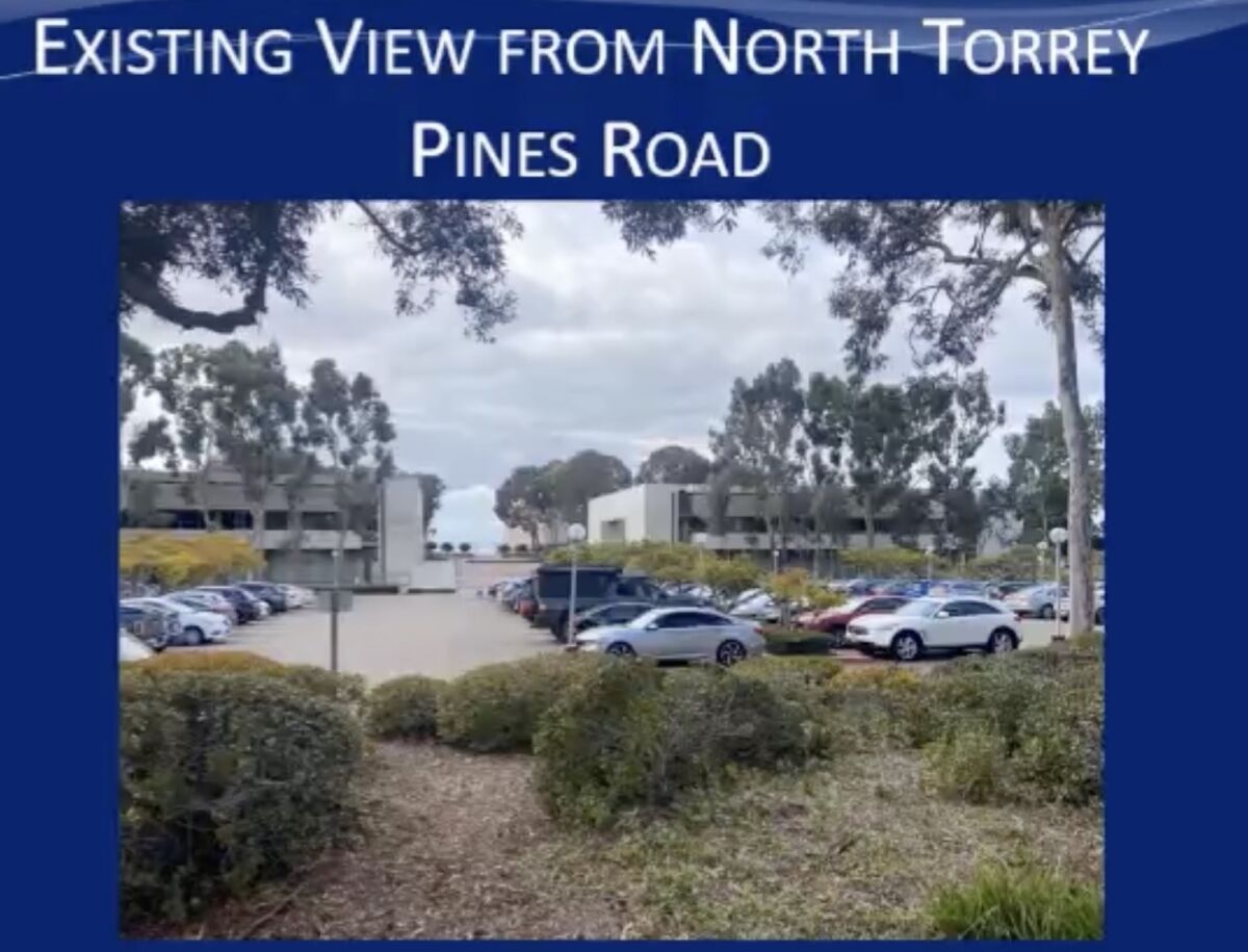 The current view from North Torrey Pines Road could be altered by a development the Salk Institute is planning.