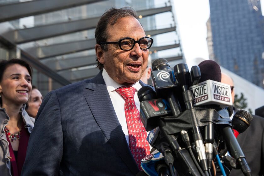 Developer Douglas Durst at a November 2014 press conference announcing the opening of One World Trade Center.