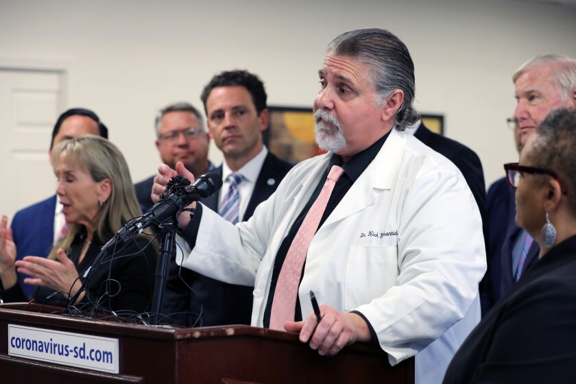 Dr. Nick Yphantides, County Chief Medical Officer, confirmed Thursday that an incidient of community transmission of COVID-19 virus has occurred in San Diego.