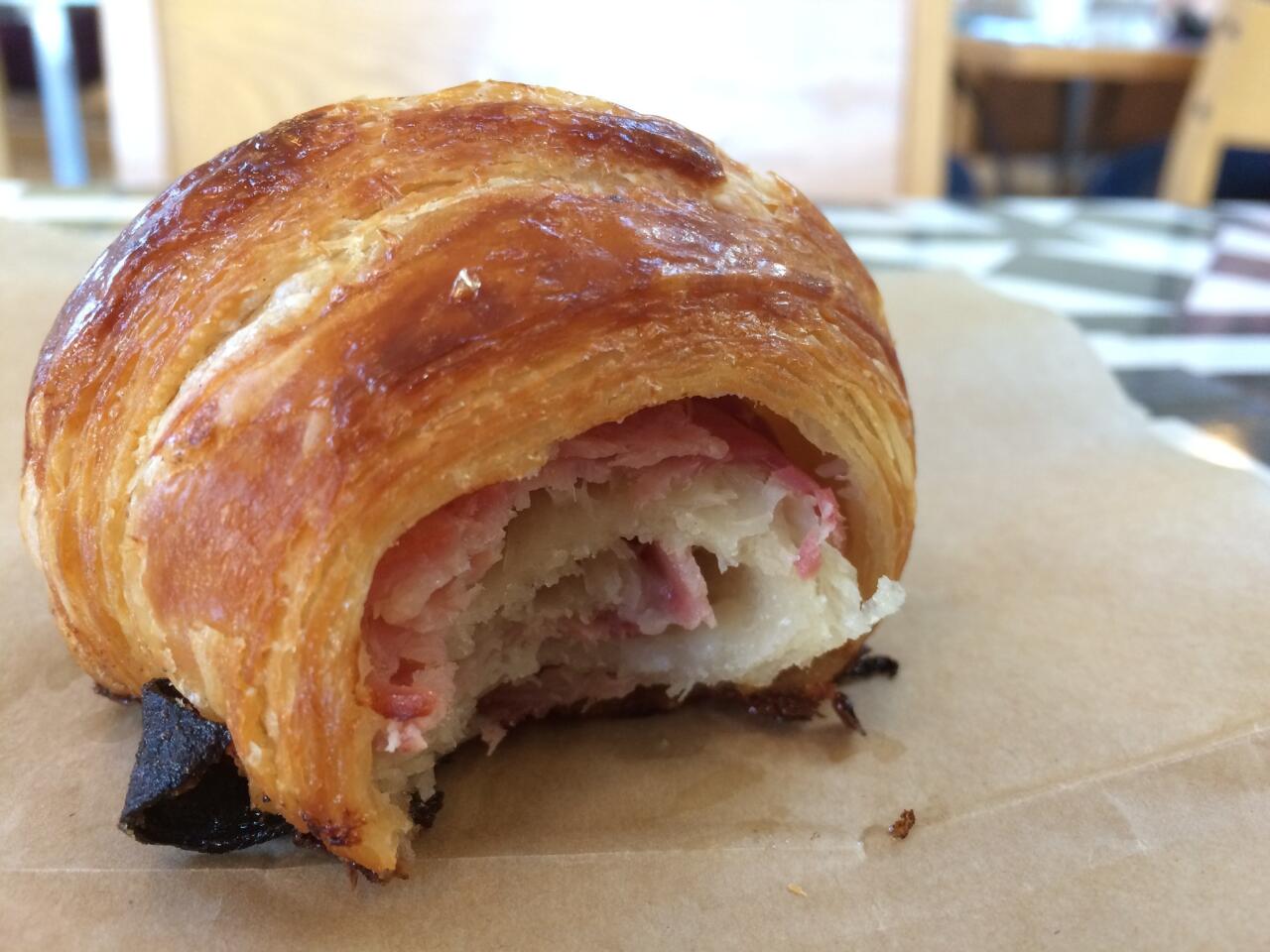 Interior of a ham and cheese croissant at Lincoln