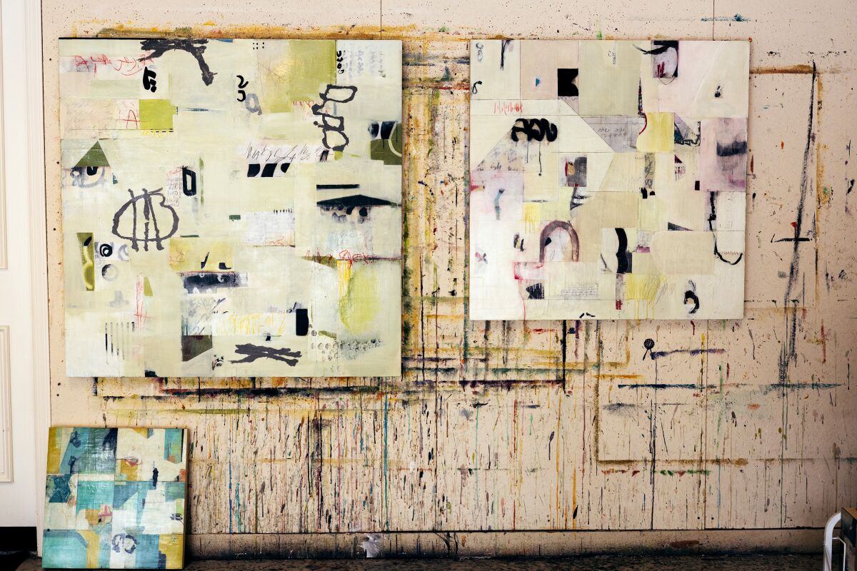 A shot of Elyse Katz's "Note to Self," "Peekaboo," and "Growing Pains," which were created in 2020.