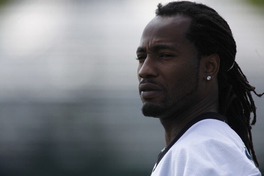 Asante Samuel Sr. looks on over the field  