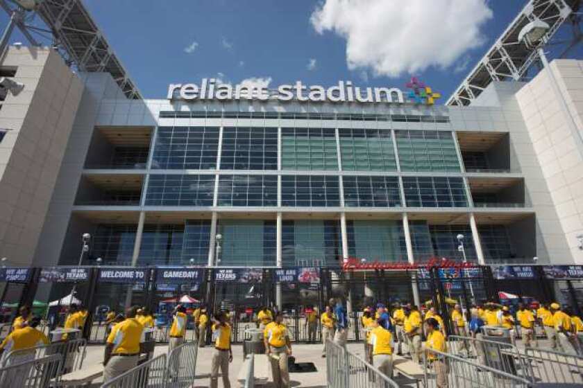 Outside Reliant Stadium before Thursday's NFL preseason game between the Houston Texans and Minnesota Vikings.