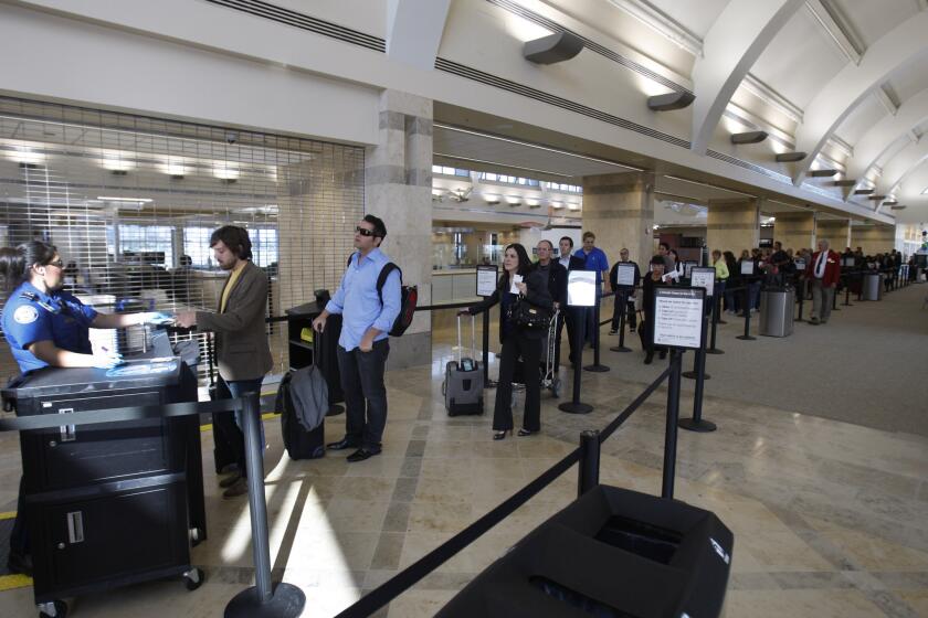 California's travel industry was responsible for $109.6 billion in spending last year, according to a new study. Above, passengers queue at John Wayne Airport in Orange County. in 2011