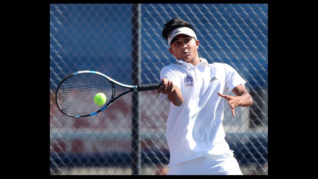 Photo Gallery: Fountain Valley High boys tennis vs J Serra in CIF SS Div 2 semifinal match