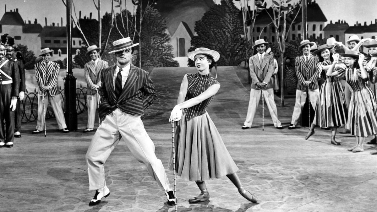Gene Kelly and Leslie Caron in "An American in Paris" (1951).