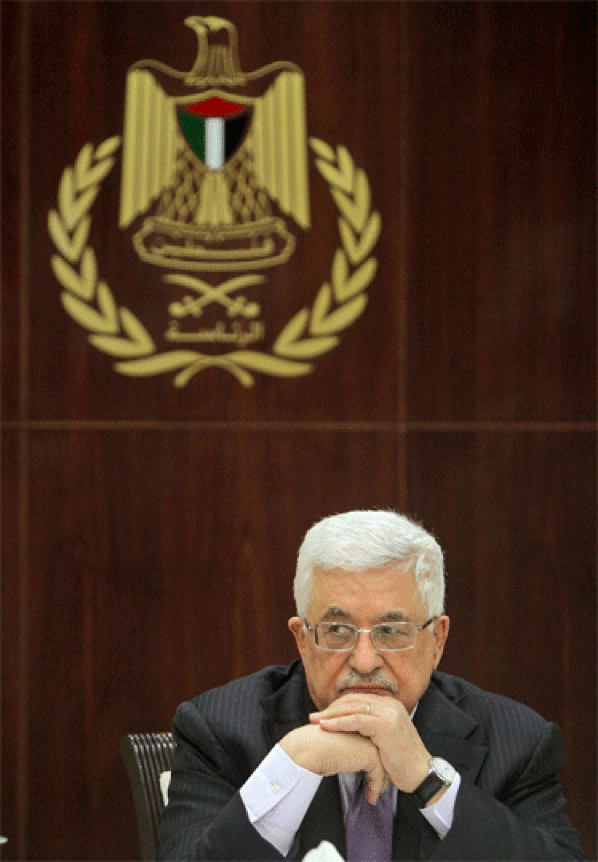 Palestinian Authority President Mahmoud Abbas presides over a meeting of the executive committee of the PLO, Palestinian Liberation Organizations, at his headquarter in the West Bank town of Ramallah.