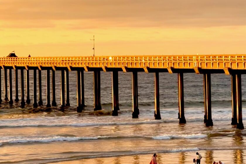 Scripps Pier hasn't been plated in gold, but it sure looks like it in this sunset photo.