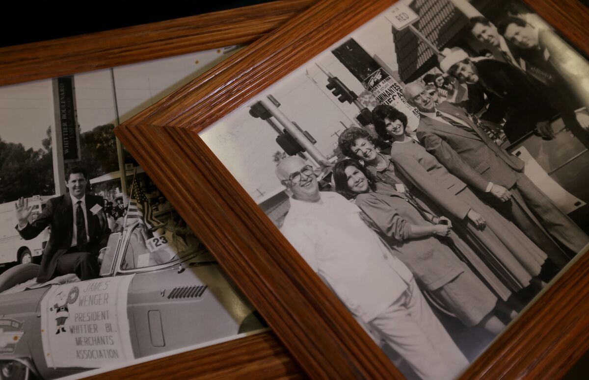 Old photographs of East L.A. community leaders are shown.